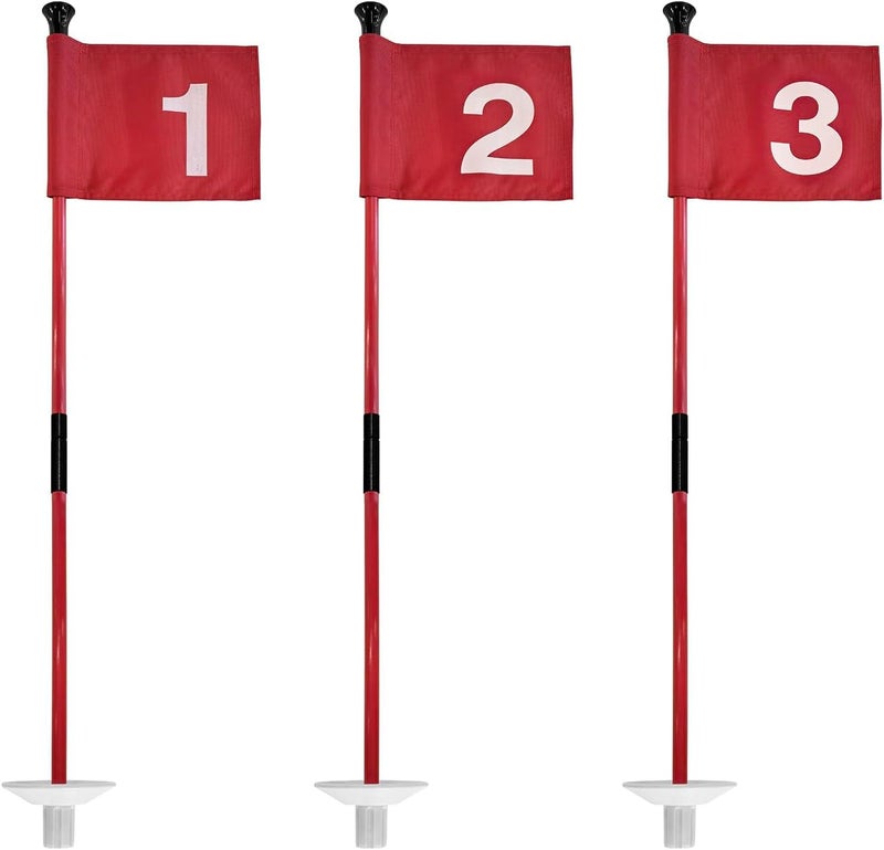 Yoxojv Golf Flagstick for Portable Sectional Yard - Foldable Golf Pin Flag with Putting Flag Ideal for Backyard Practice & Home Golf Setup - Image 1
